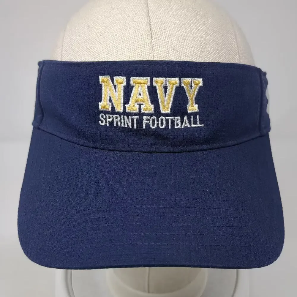 Navy Midshipmen NCAA Under Armour Visor Blue Gold Sprint Football One Size OSFA